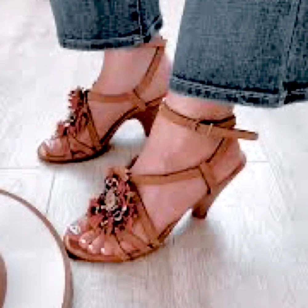 New with box Bacio 61 Tombolo 8-1/2 snakeskin leather criss cross ankle sandals